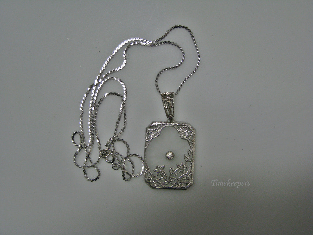 H133 Beautiful Camphor with Cubic Zirconia Sterling Silver Necklace