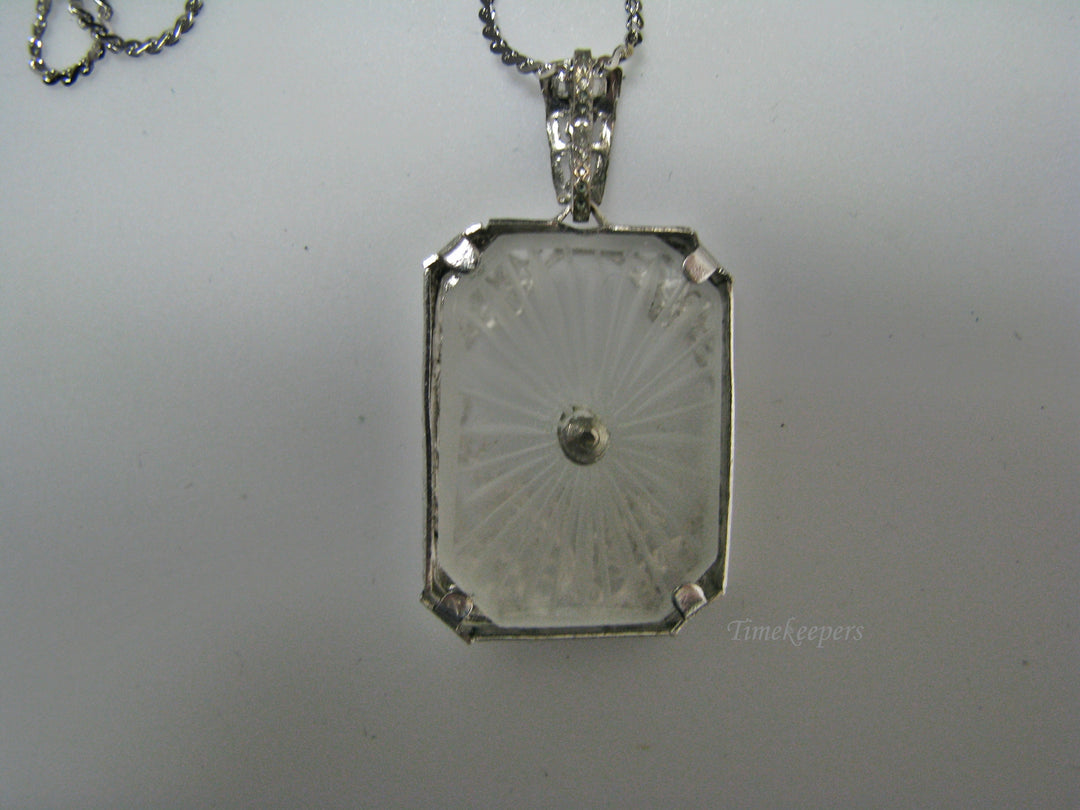 H133 Beautiful Camphor with Cubic Zirconia Sterling Silver Necklace