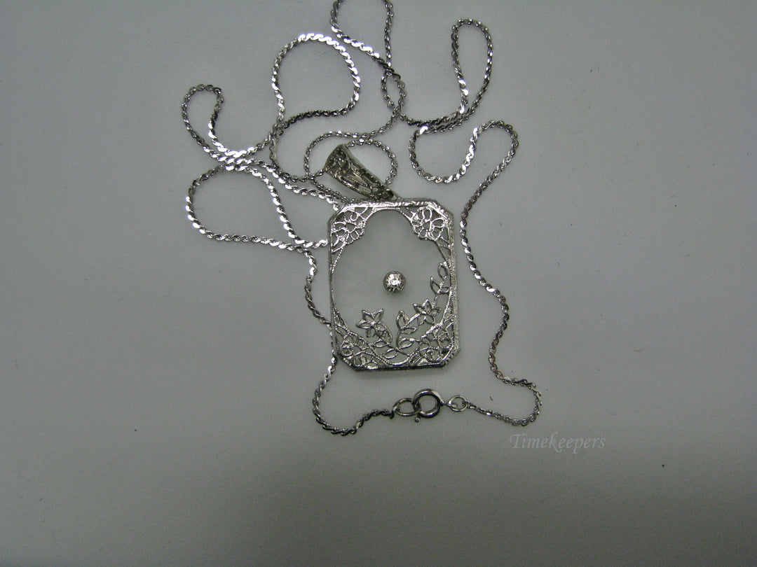 H133 Beautiful Camphor with Cubic Zirconia Sterling Silver Necklace