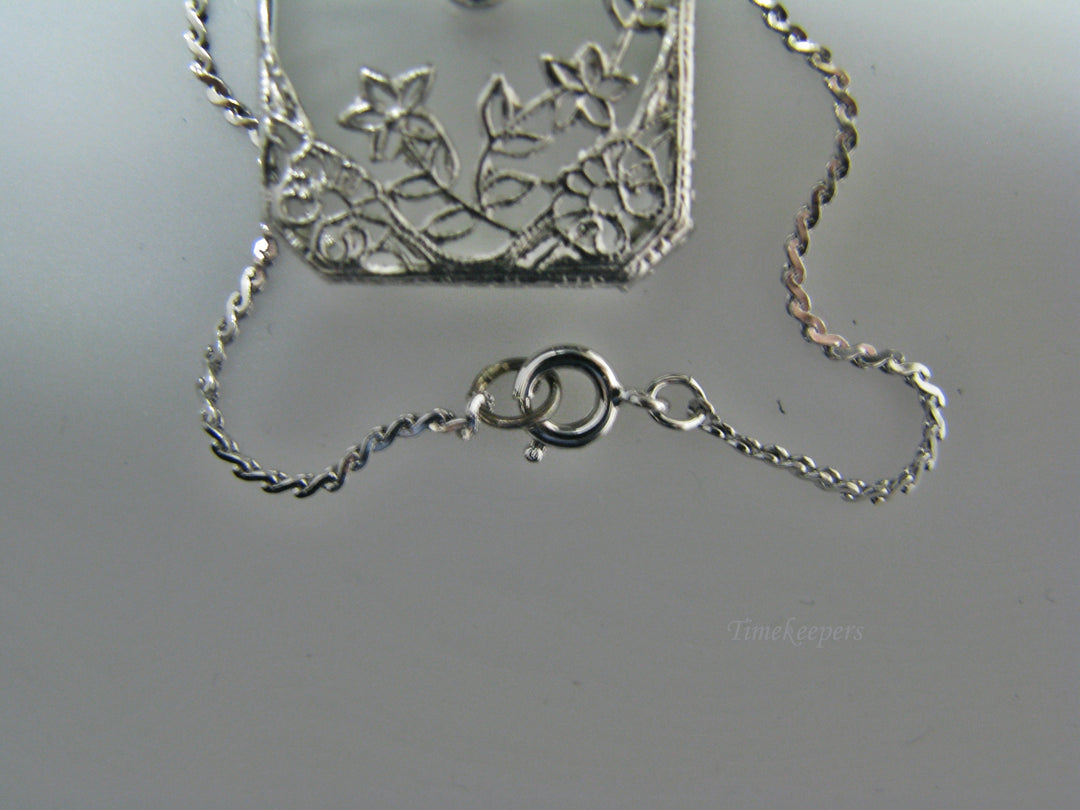 H133 Beautiful Camphor with Cubic Zirconia Sterling Silver Necklace