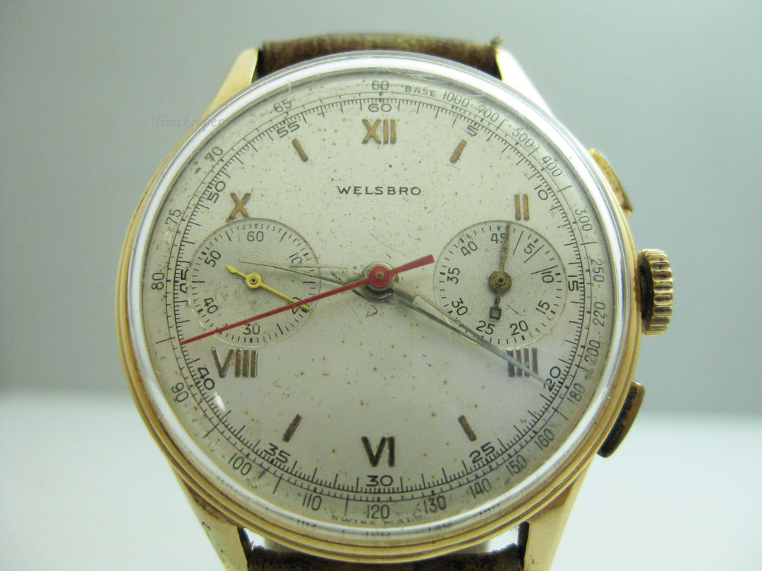 b727 Men's Vintage 18kt Rose Gold Welsbro Mechanical Wristwatch