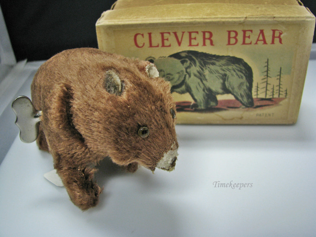 H138 Cute Clever Bear Wind Up Toy with Original Box from 1950's