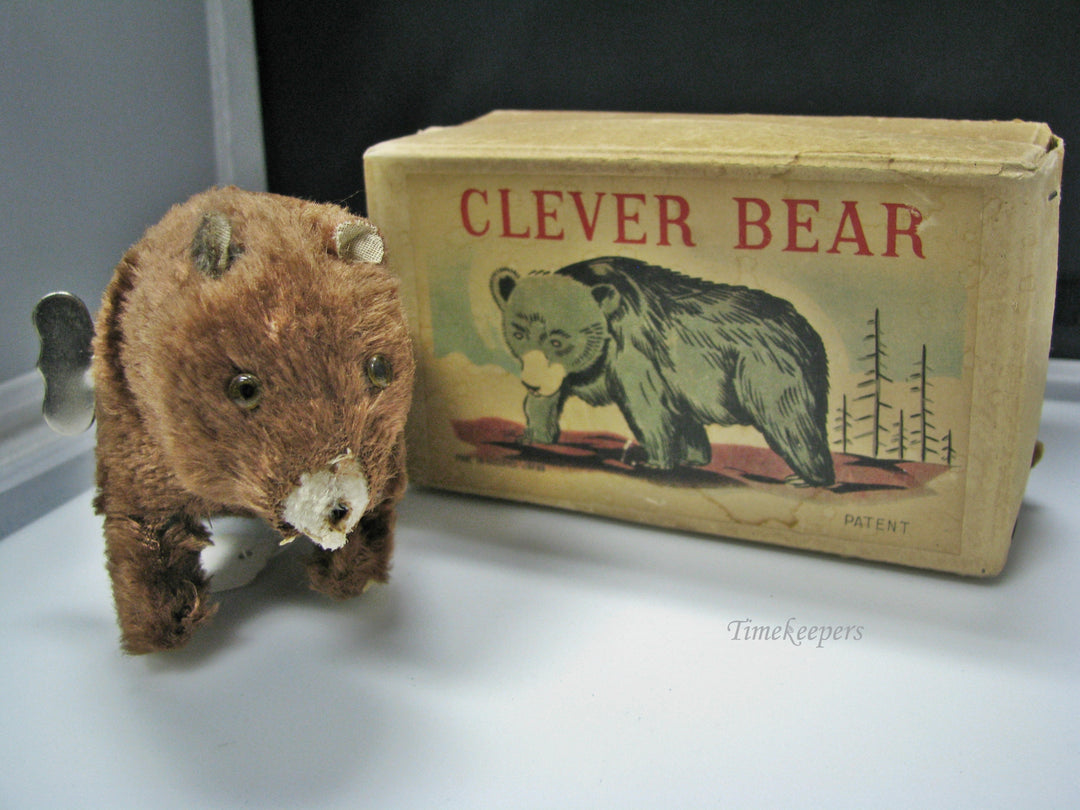 H138 Cute Clever Bear Wind Up Toy with Original Box from 1950's