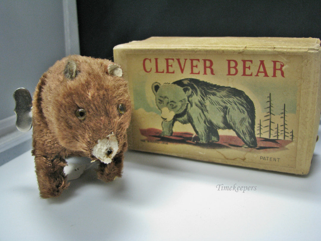 H138 Cute Clever Bear Wind Up Toy with Original Box from 1950's