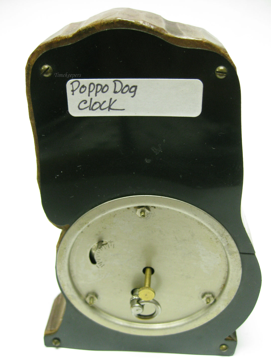 b759 Vintage Cute Tezuka Clock Co Poppo Dog Wind Up Desk Clock