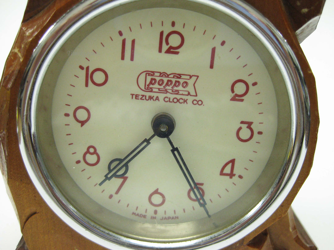 b758 Cute Tezuka Clock Co Poppo Dog Moving Eyes Wind Up Desk Clock