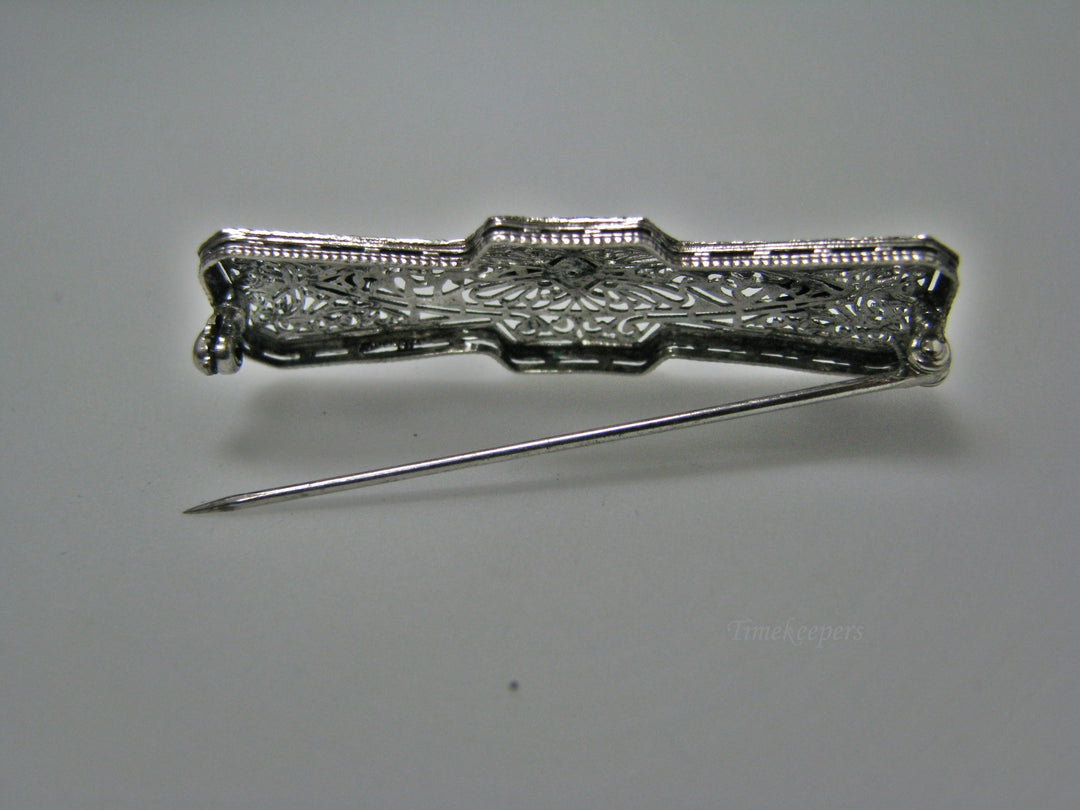 H159 Gorgeous Sterling Silver Brooch/ Pin with Clear Stones