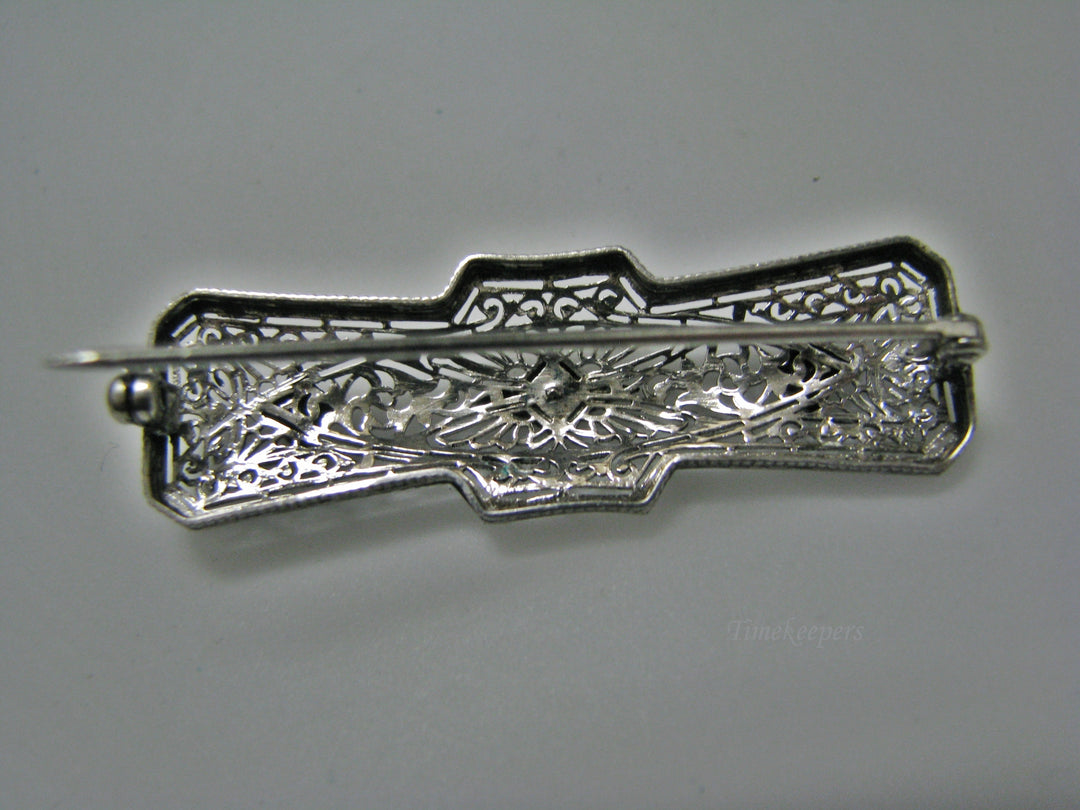 H159 Gorgeous Sterling Silver Brooch/ Pin with Clear Stones