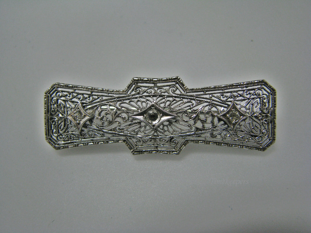 H159 Gorgeous Sterling Silver Brooch/ Pin with Clear Stones