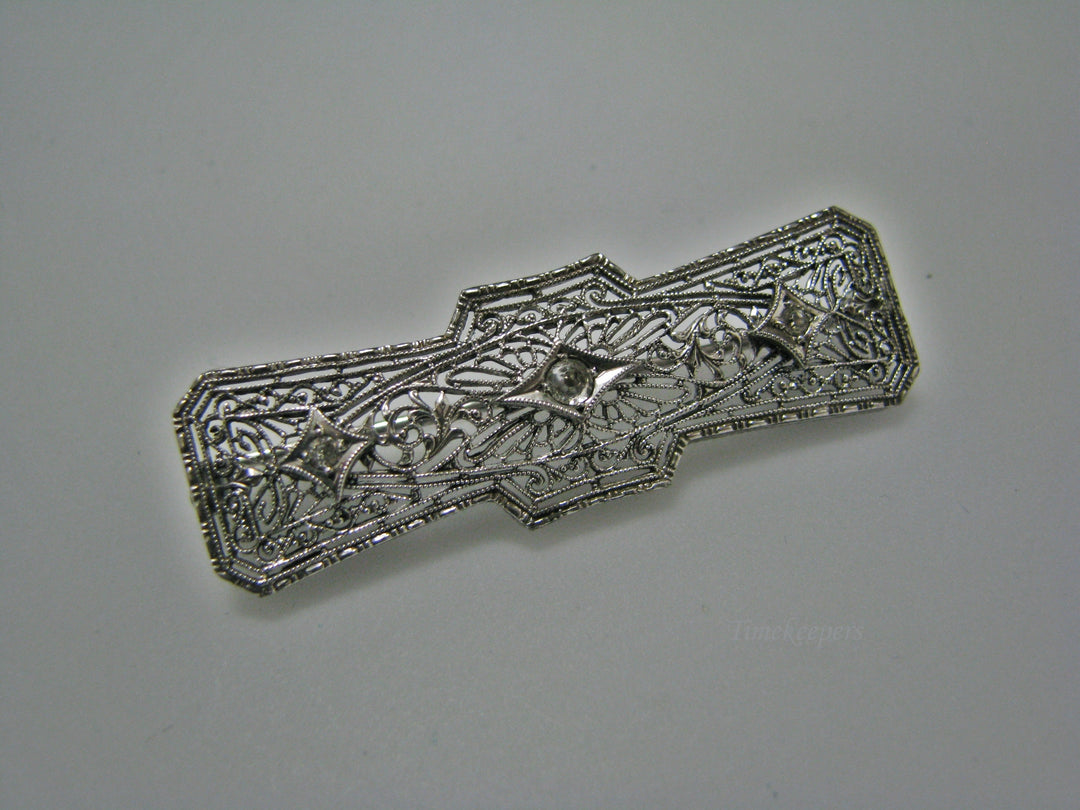 H159 Gorgeous Sterling Silver Brooch/ Pin with Clear Stones