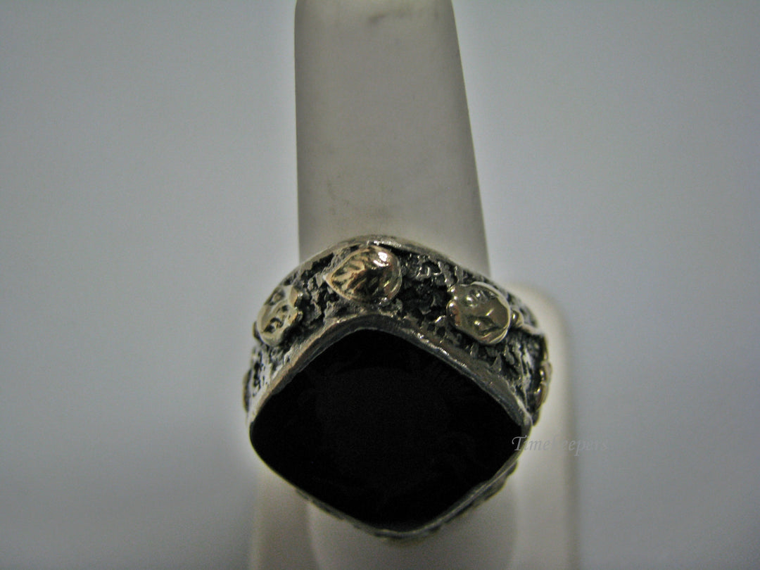 H168 Fabulous Warrior Sterling Silver and Gold Ring in Size 7