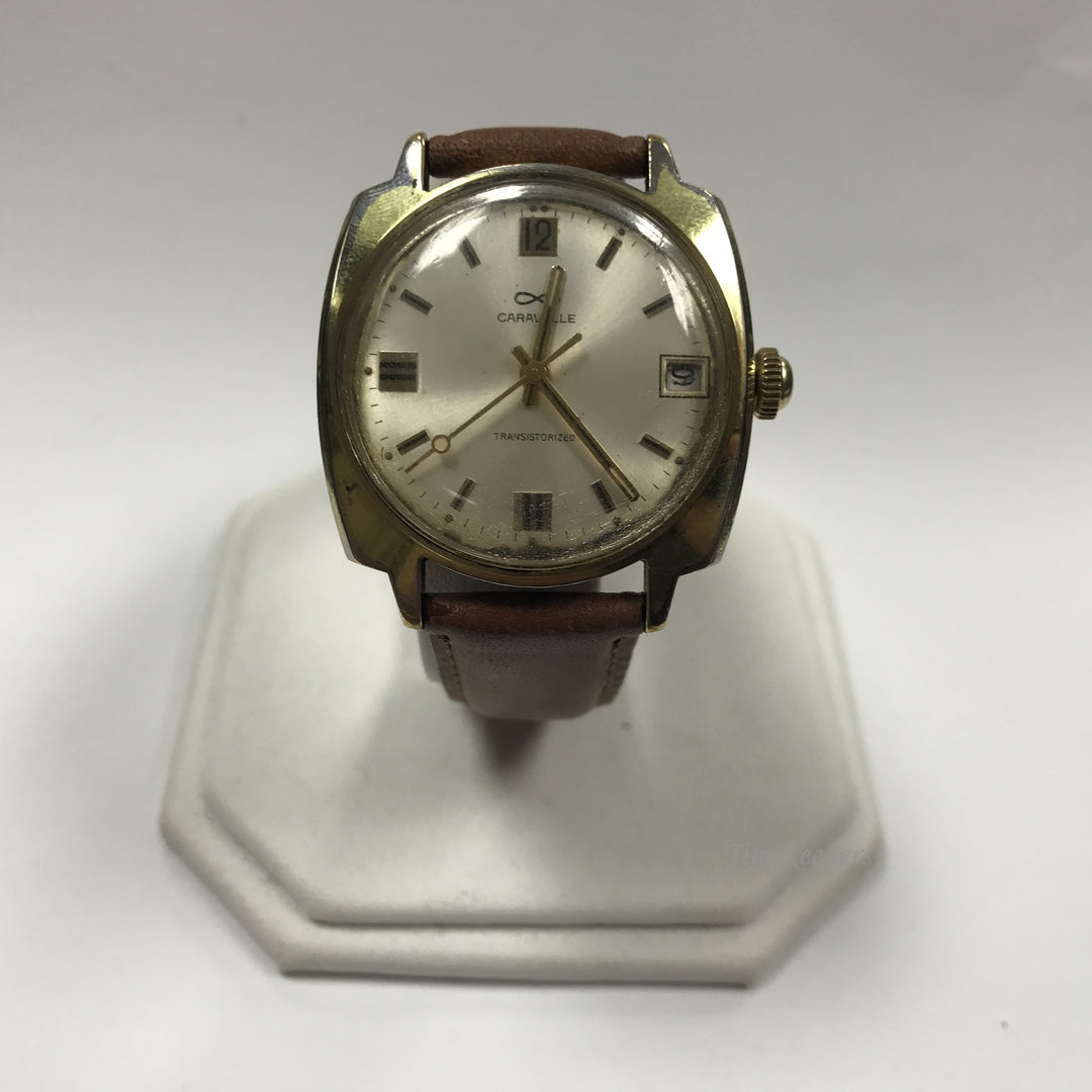 a613 Vintage Original Caravelle Electro Mechanical Waterproof Watch 1970's Japan