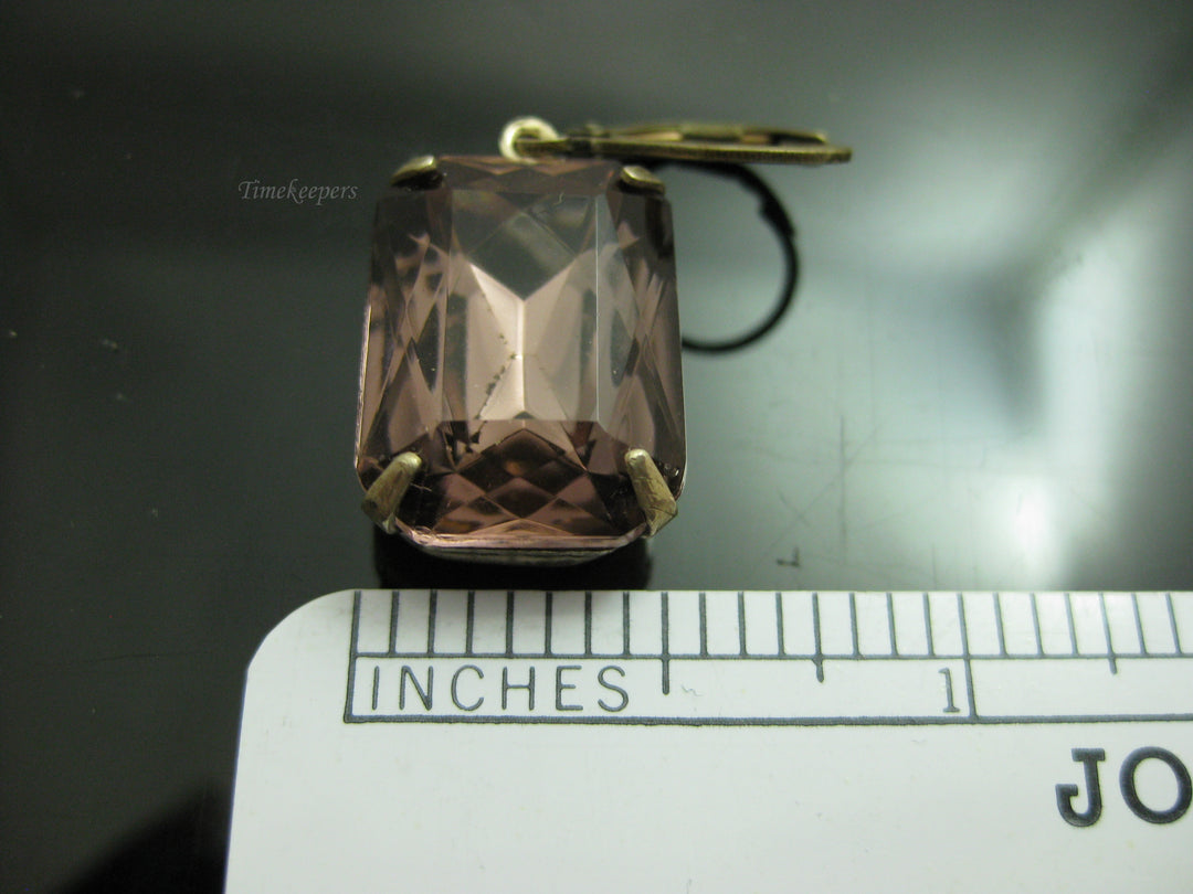 g244 Classic Brass Drop Earrings with a Purple Synthetic Stone