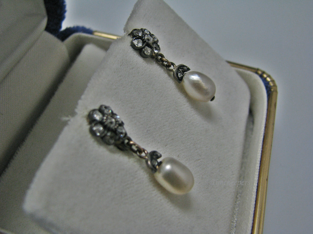 H181 Unique Flower Shaped Clip On Earrings with Pearls in 10k Yellow Gold