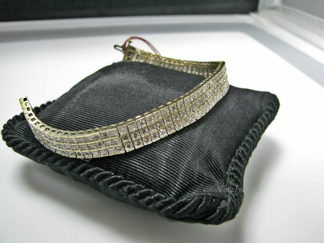 H183 Gorgeous Tennis Bracelet in 10k Yellow Gold with 7.0 TCW in Diamonds