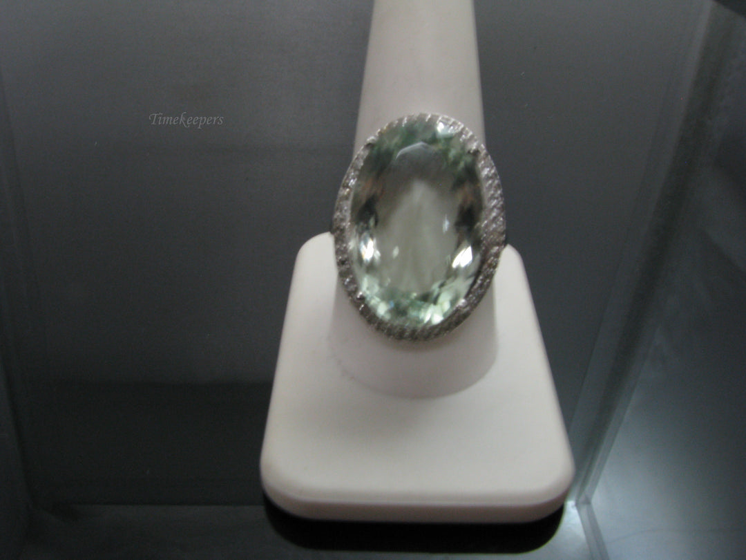 g256 Beautiful Sterling Silver pale green fluorite ring size 9.5