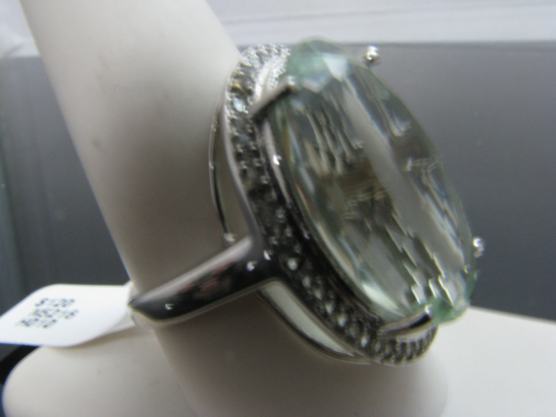 g256 Beautiful Sterling Silver pale green fluorite ring size 9.5