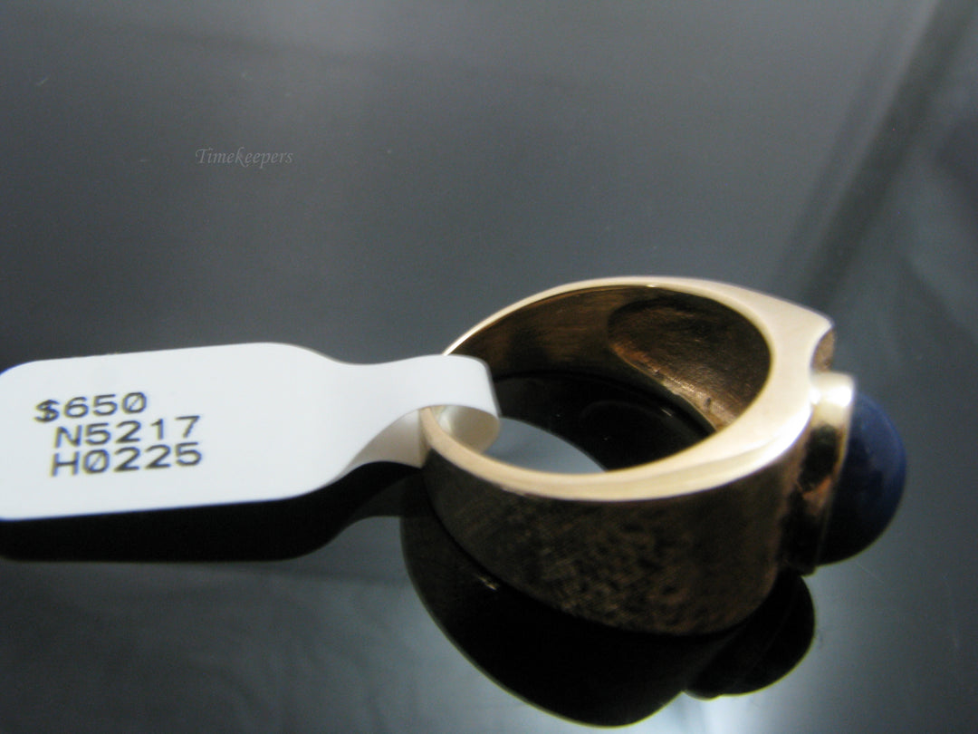 g258  Unique 14kt Yellow Gold Blue Star Sapphire Ring Size 6