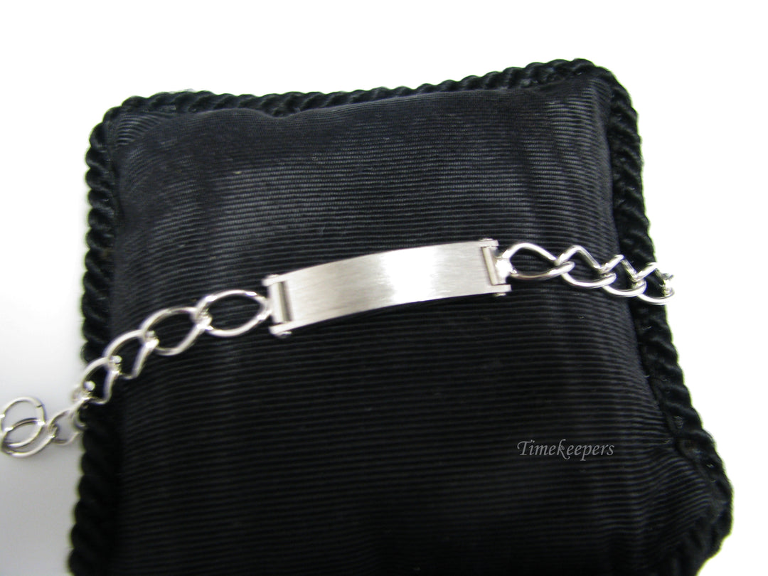 j055 Retro Silver Overlay Bracelet with Name Plate 7 1/4" Long