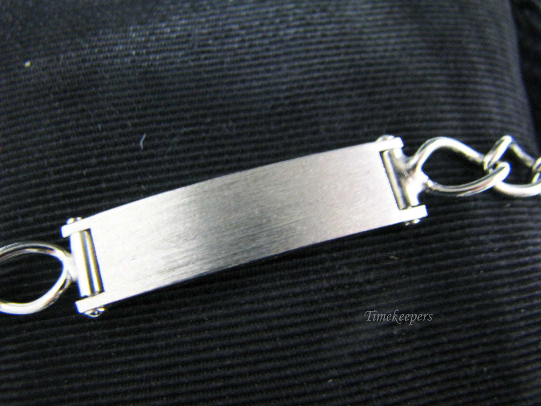 j055 Retro Silver Overlay Bracelet with Name Plate 7 1/4" Long
