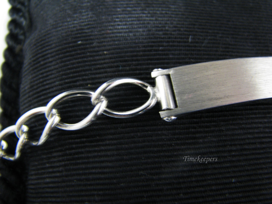 j055 Retro Silver Overlay Bracelet with Name Plate 7 1/4" Long
