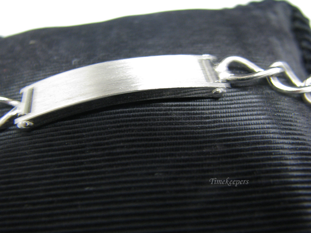 j055 Retro Silver Overlay Bracelet with Name Plate 7 1/4" Long