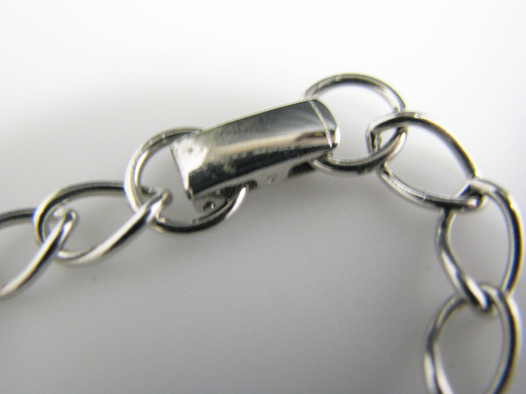 j055 Retro Silver Overlay Bracelet with Name Plate 7 1/4" Long