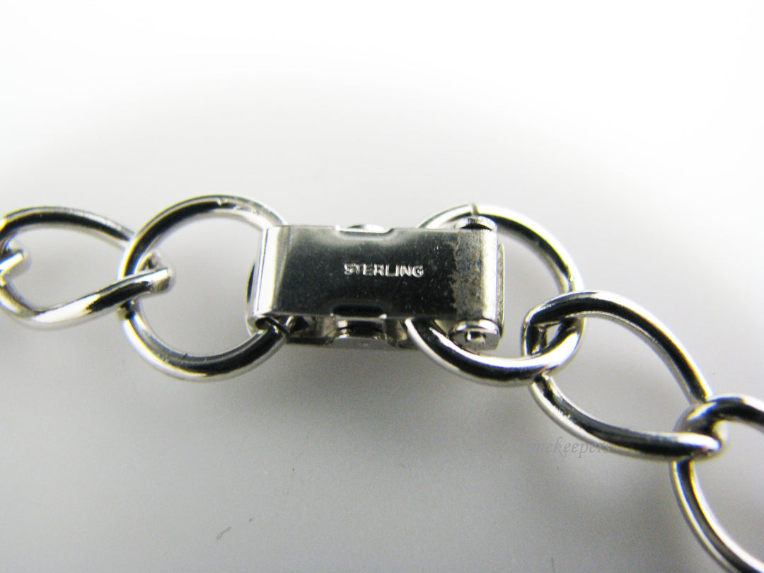 j055 Retro Silver Overlay Bracelet with Name Plate 7 1/4" Long