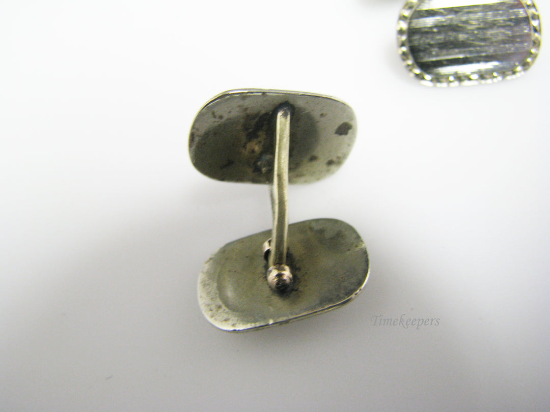 J057 Handsome Vintage HAYWARD Engraved "R" Silver tone Cuff links