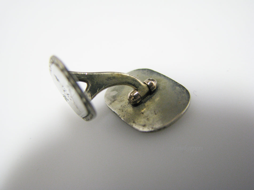 J057 Handsome Vintage HAYWARD Engraved "R" Silver tone Cuff links