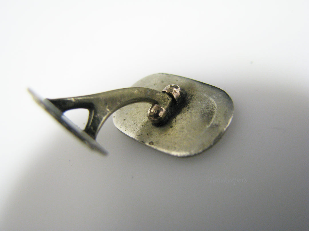 J057 Handsome Vintage HAYWARD Engraved "R" Silver tone Cuff links