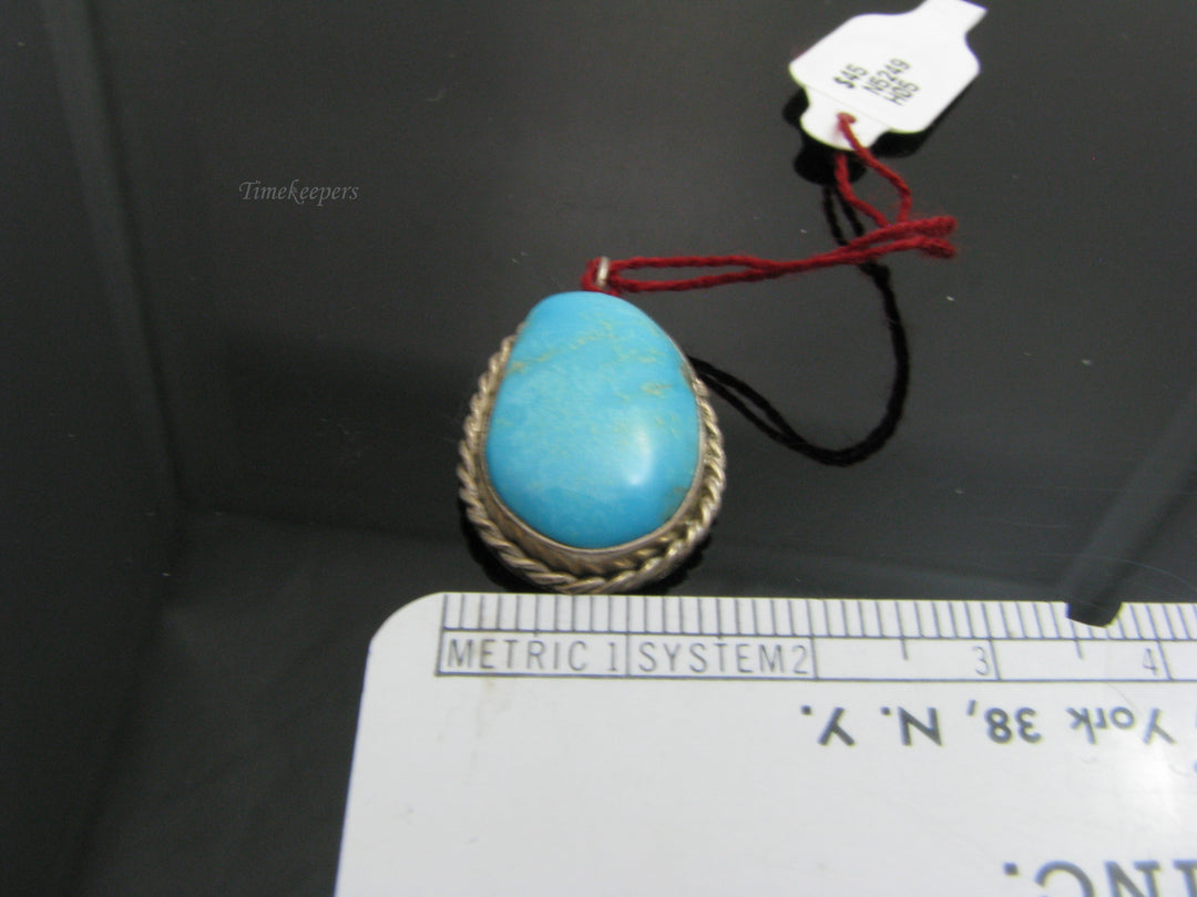 b830 Beautiful Sterling Silver and Oval Turquoise Pendant