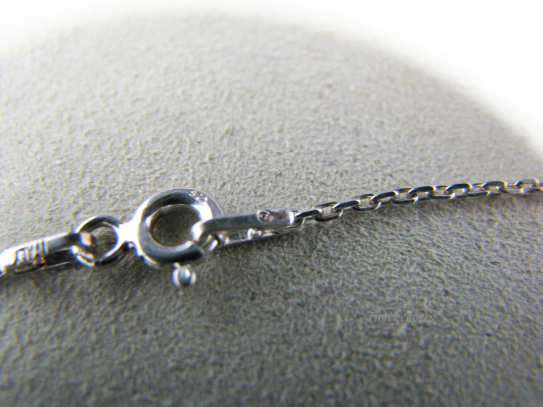 j095 Beautiful Sterling Silver Necklace with Turquoise Pendant 17" Long