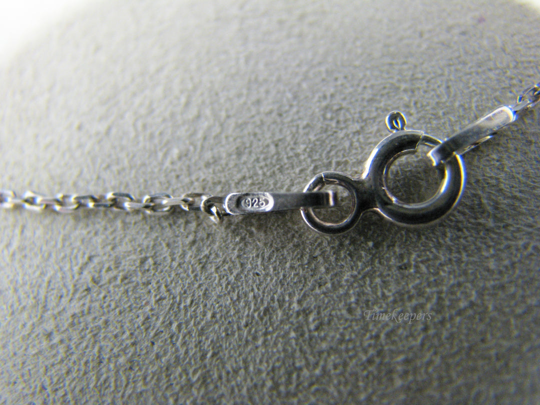 j095 Beautiful Sterling Silver Necklace with Turquoise Pendant 17" Long