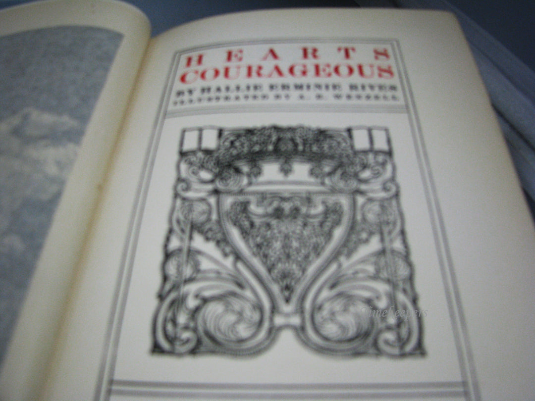 j088 Vintage Historic Novel Book Hearts Courageous by Hallie Erminie Rives
