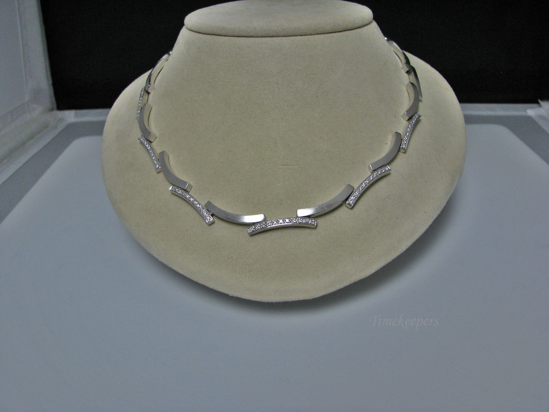 H197 Stunning Necklace with Multiple Diamonds in 18K White Gold