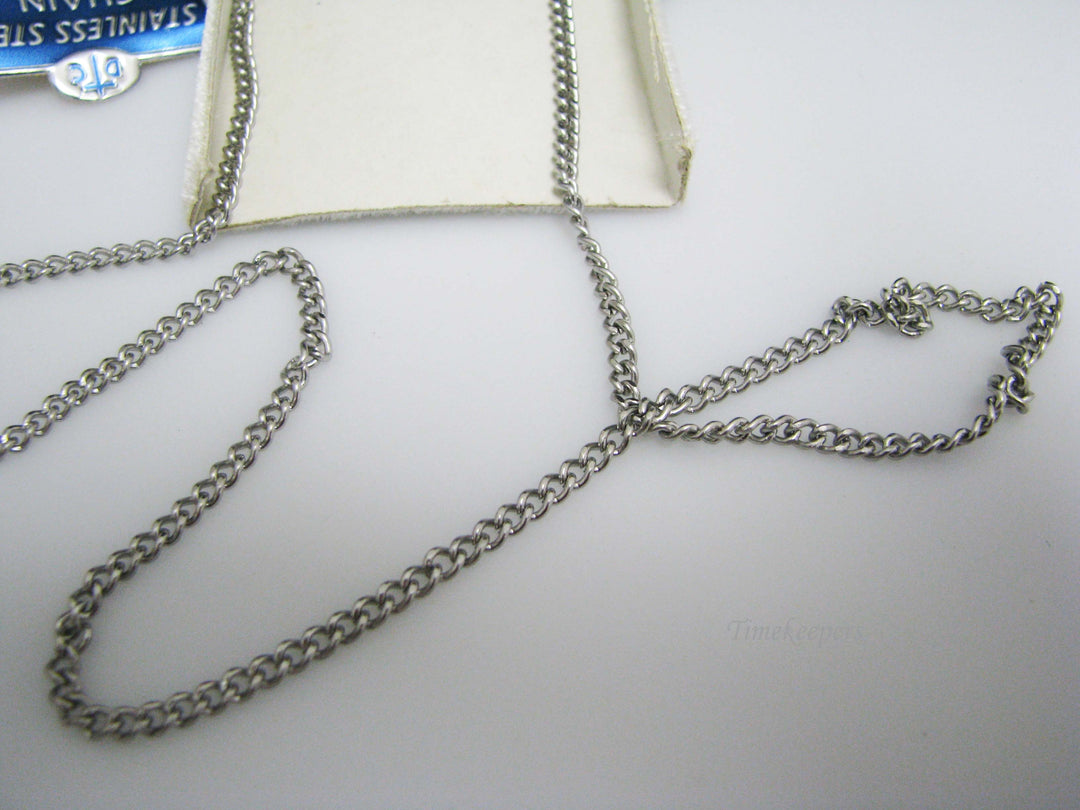 j106 Vintage Sterling Silver St. Christopher Medal Pendant on Stainless Chain