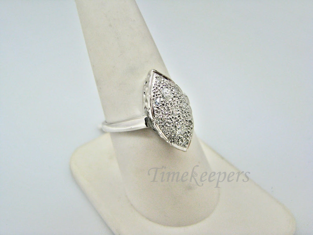 H215 Unique Diamond Shape Diamond Ring in 14k White Gold