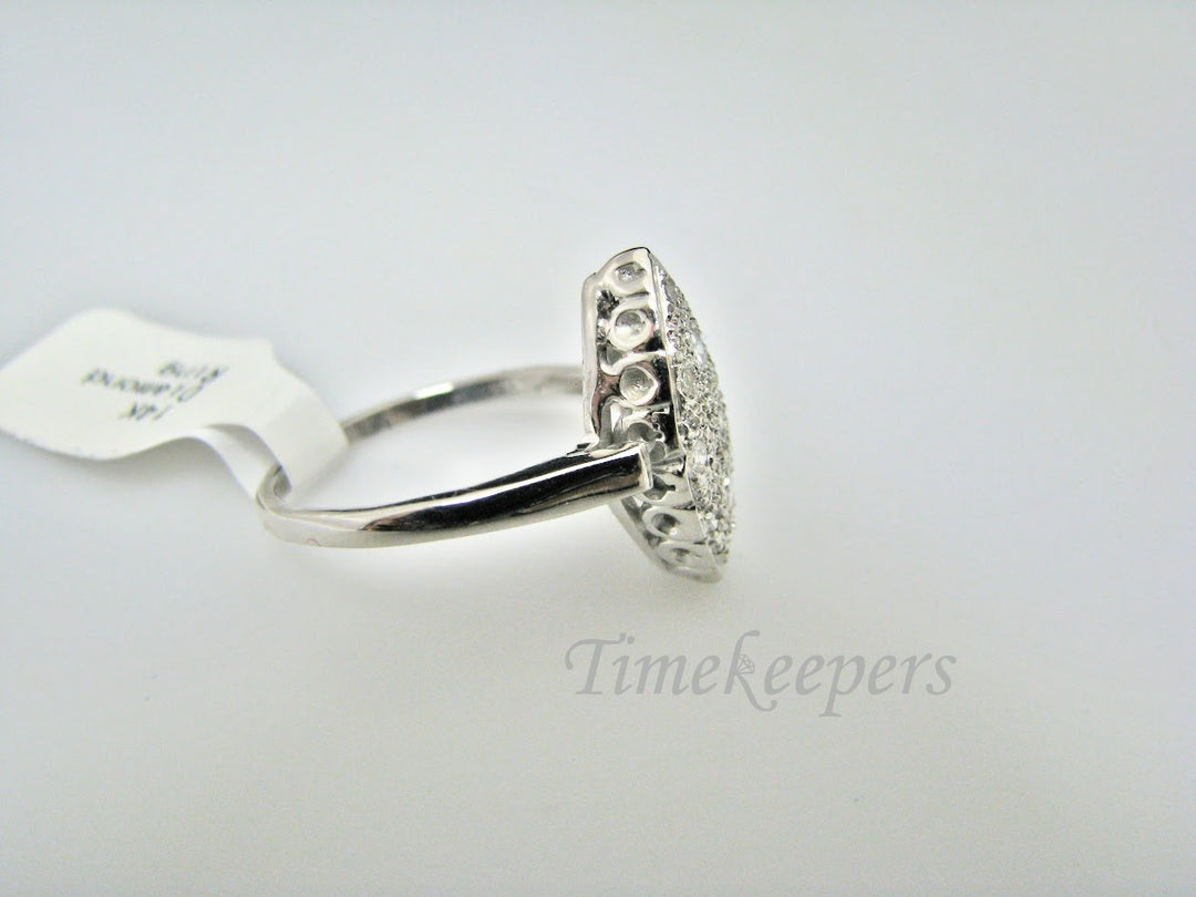 H215 Unique Diamond Shape Diamond Ring in 14k White Gold