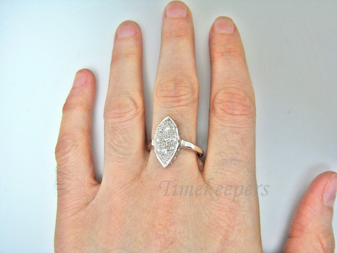 H215 Unique Diamond Shape Diamond Ring in 14k White Gold