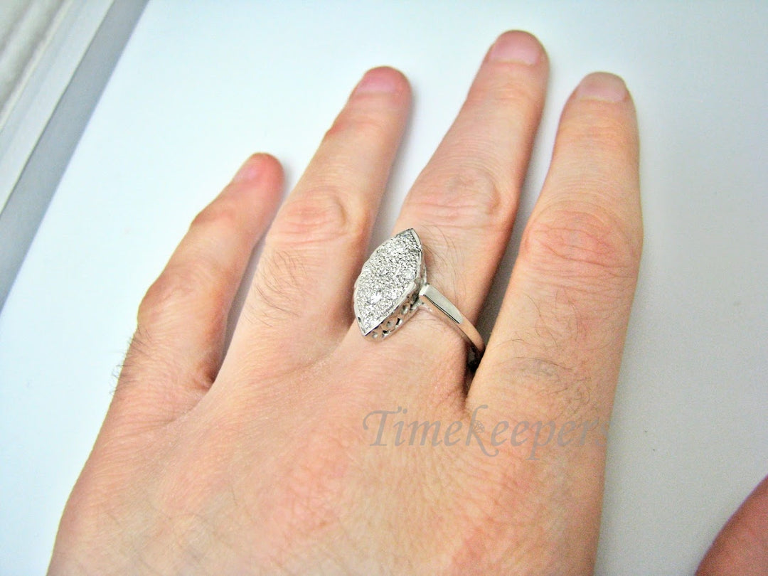 H215 Unique Diamond Shape Diamond Ring in 14k White Gold