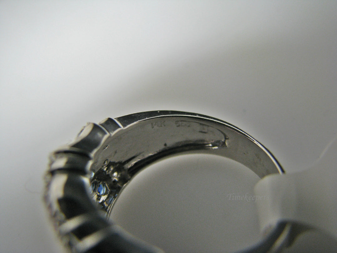 H213 Gorgeous Pink and Blue Sapphire Ring in 14k White Gold with Diamonds