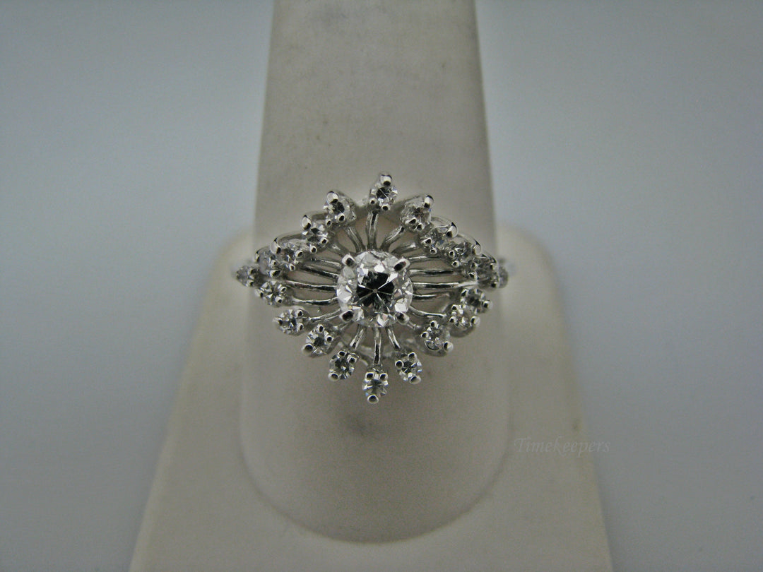 H214 Stunning Diamond Ring in 14k White Gold Size 10