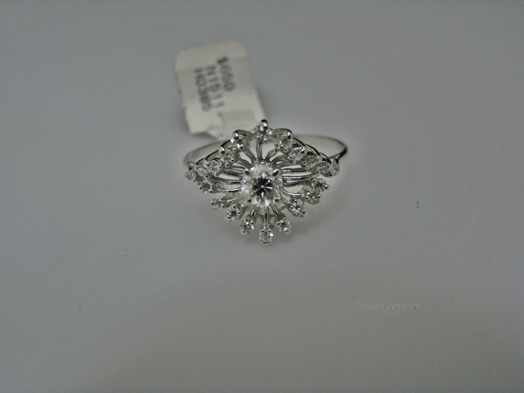 H214 Stunning Diamond Ring in 14k White Gold Size 10