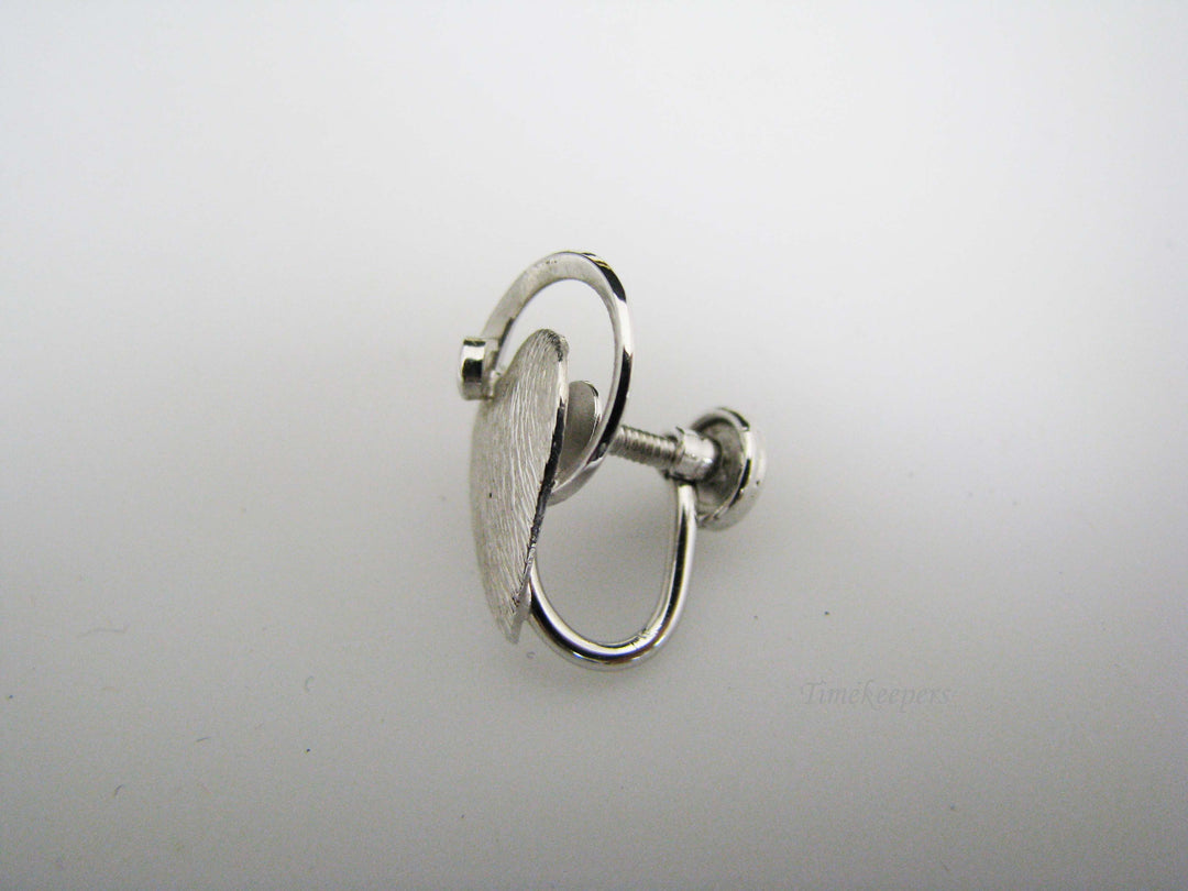 j116 New/ Old Stock Sterling Silver Heart Clip On Earrings