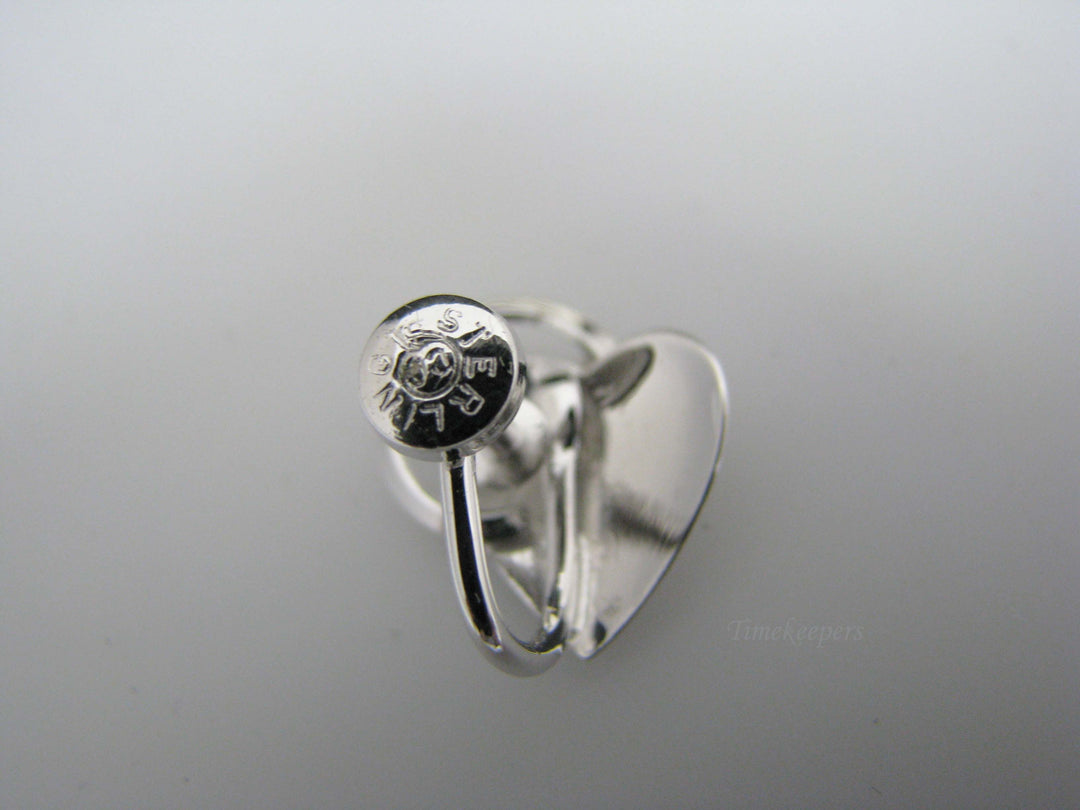 j116 New/ Old Stock Sterling Silver Heart Clip On Earrings