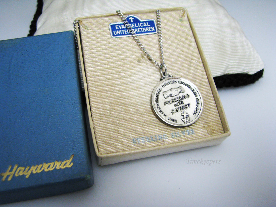 j110 Sterling Silver Evangelical United Brethren Pendant in Original Box