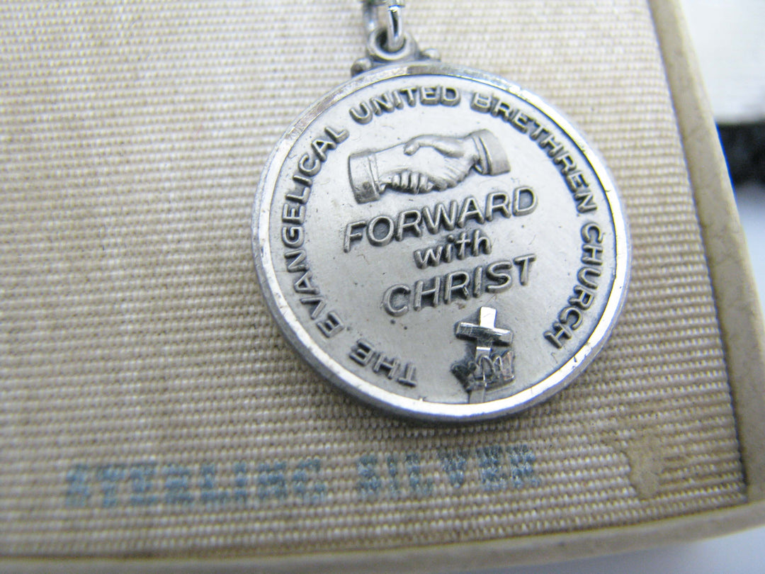 j110 Sterling Silver Evangelical United Brethren Pendant in Original Box