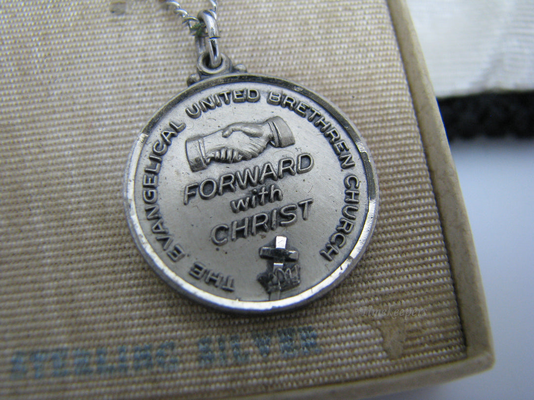 j110 Sterling Silver Evangelical United Brethren Pendant in Original Box