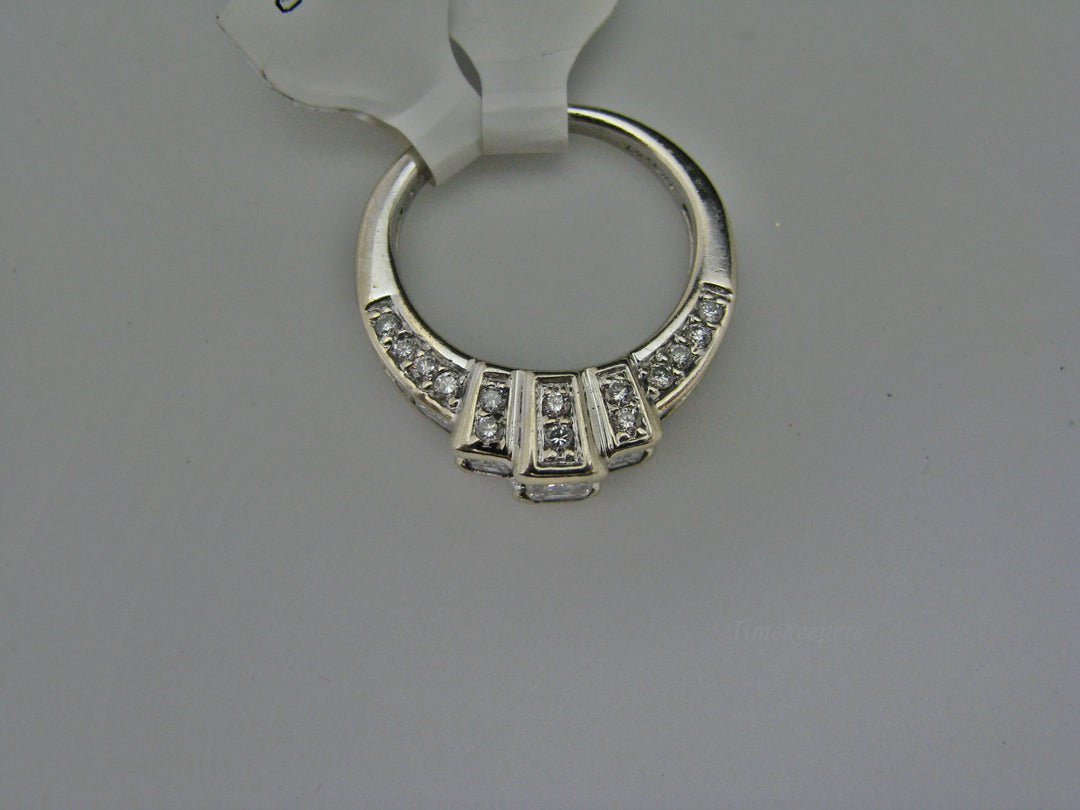 H226 Gorgeous 14k White Gold Engagement Ring Size 5.5 with Diamonds